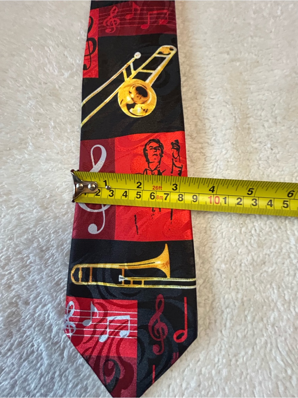 🎁3 for $30 - Musical Instruments Patterned Necktie - Picture 5 of 7